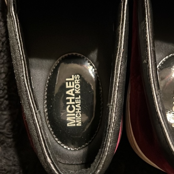 Michael Kors Velvet Embellished Slide On Sneakers Plum Maroon 7 - Picture 7 of 7